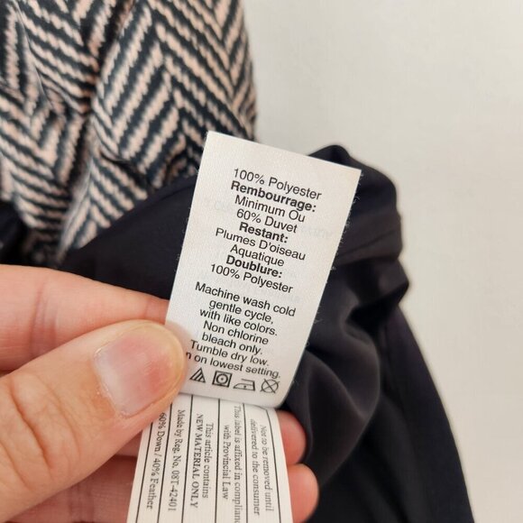 J. Crew Down Quilted Puffer Vest Herringbone Black White Preppy Fall Women's S - Picture 9 of 9